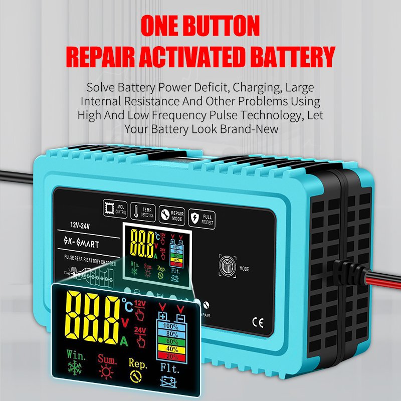 Hot sale Motorcycle Battery Charger 12V 10A 24V 5A for Truck Car AGM with Repair Mode battery Charger