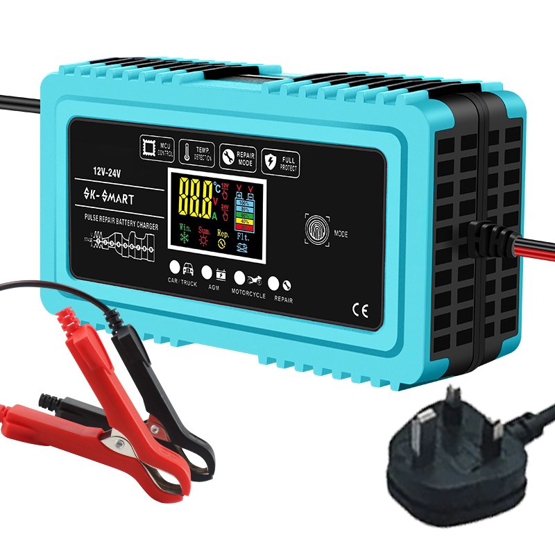 Hot sale Motorcycle Battery Charger 12V 10A 24V 5A for Truck Car AGM with Repair Mode battery Charger