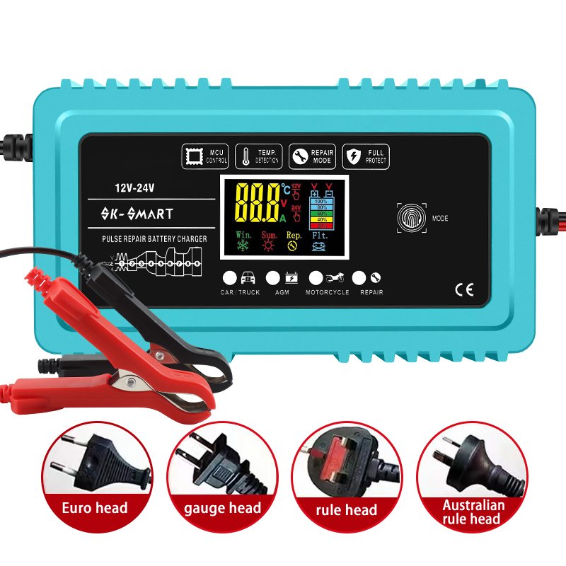 Hot sale Motorcycle Battery Charger 12V 10A 24V 5A for Truck Car AGM with Repair Mode battery Charger