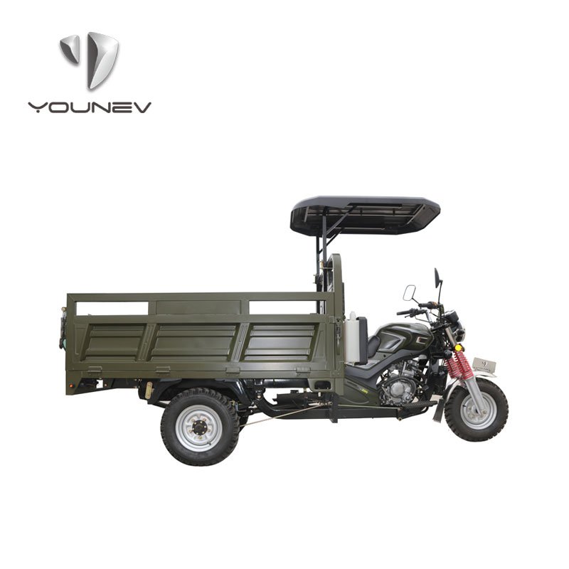 New Style 200cc Family Used Gasoline Motorized Tricycle Big Cargo Tricycle Motorized Tricycles Motorcycle with Roof