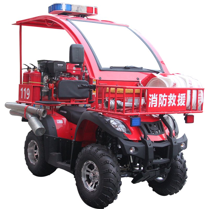 Emergency Response four wheeled fire fighting motorcycle Convenient And Fast Portable Fire Pump Rescue used in narrow streets