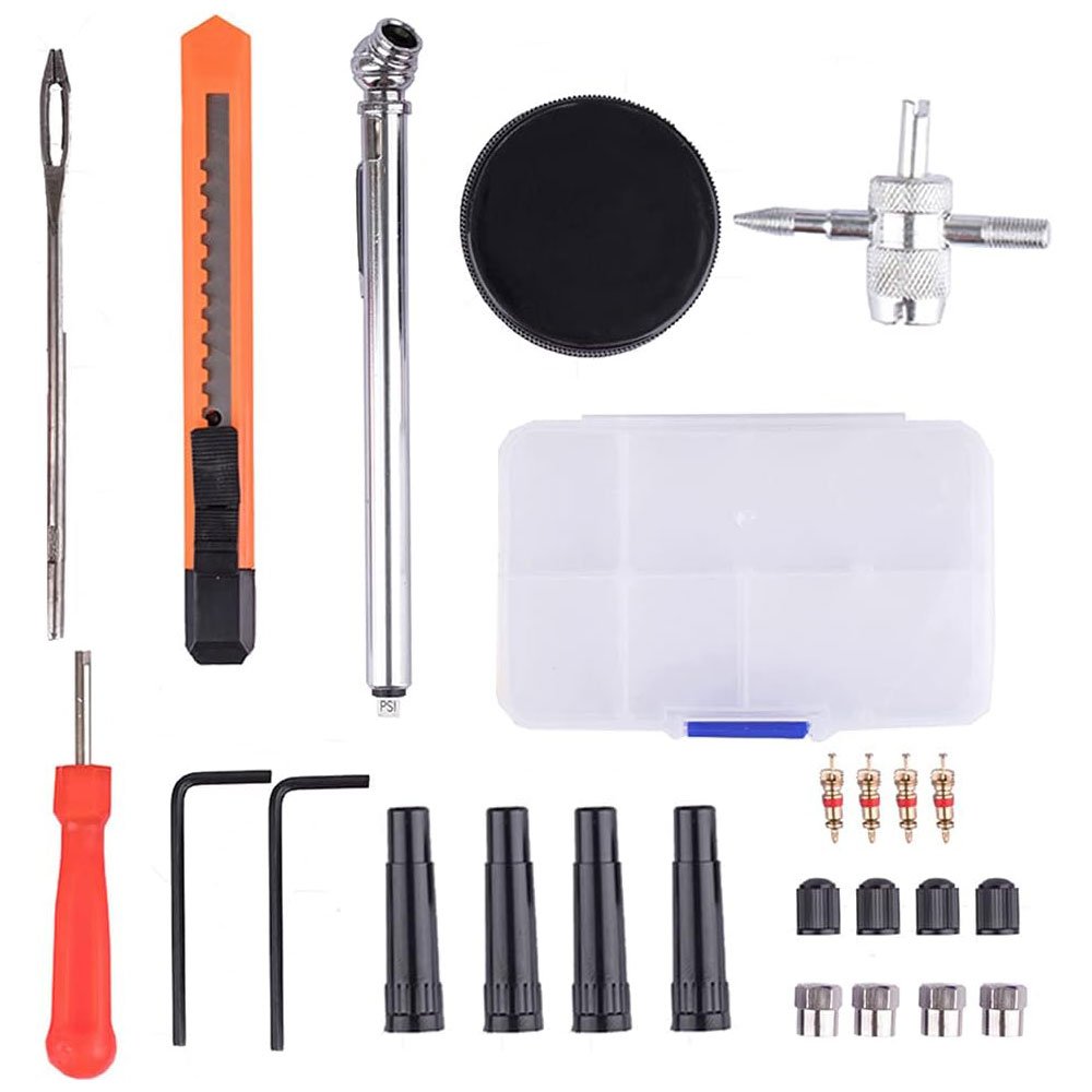 Motorcycle car puncture tyre tool tubeless flat tire repair kit Tire Repair Kit Repair Auto Tool Set KIT Box