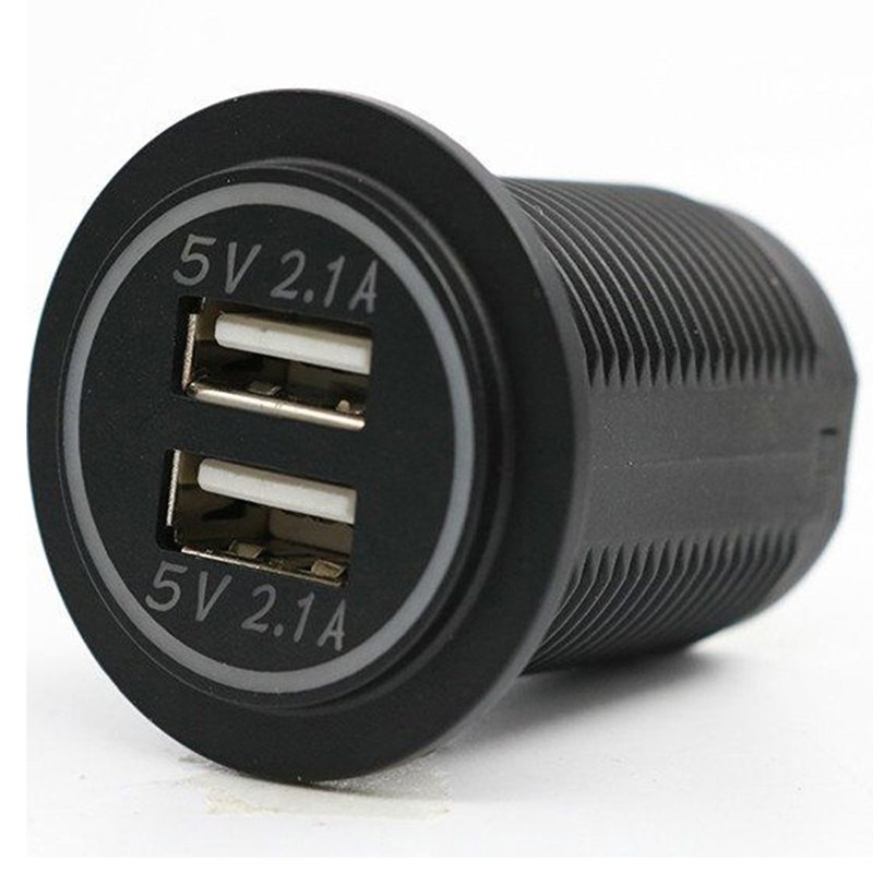 LED Dual USB Car Charger Socket 4.2A 2 Port 12V 24V Mobile Phone Power USB charger for Auto car marine