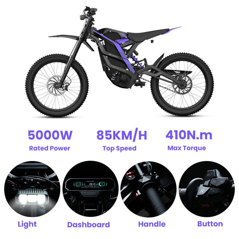 2024 ET Electric Motorcycles 8kw Dirt Bike Motocross Ebike 10000w 72v 35Ah High Speed E Motorcycle Time ET Electric Dirt Bike