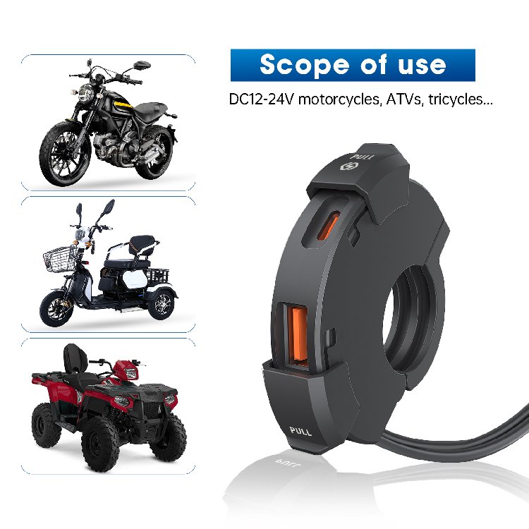 Motorcycle Parts And Accessories 12V Motorcycle Power Outlet Usb Bike Usb Charger Handlebar Fast Charge