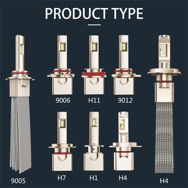 H7 copper belt cooling car led headlight without fan Headlamp bulb kit H1 H4 H7 H8 H11 9005/HB3 9006/HB4 9012