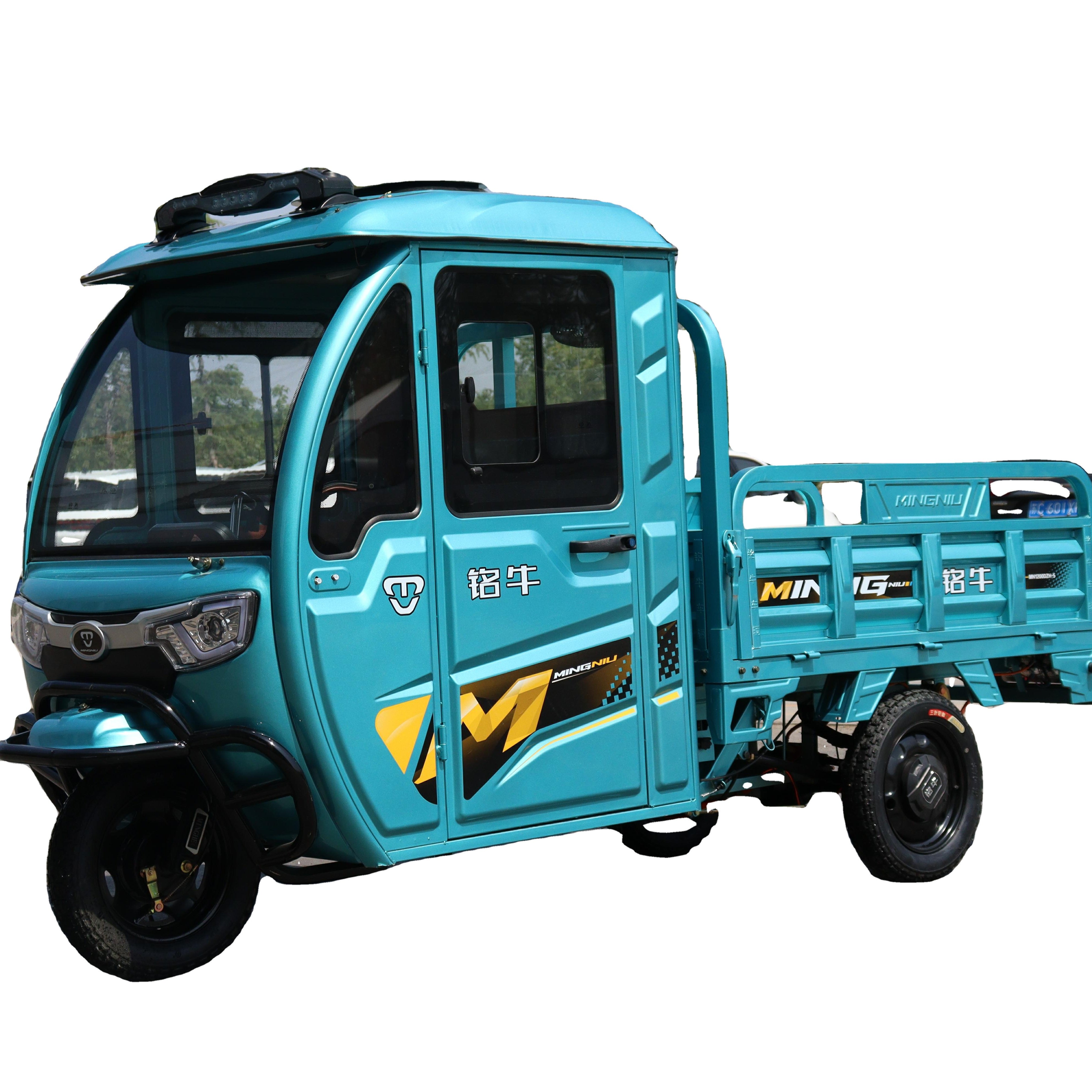 china factory wholesale adult cabin semi-enclosed three wheel electric motorcycle heavy duty tricycles