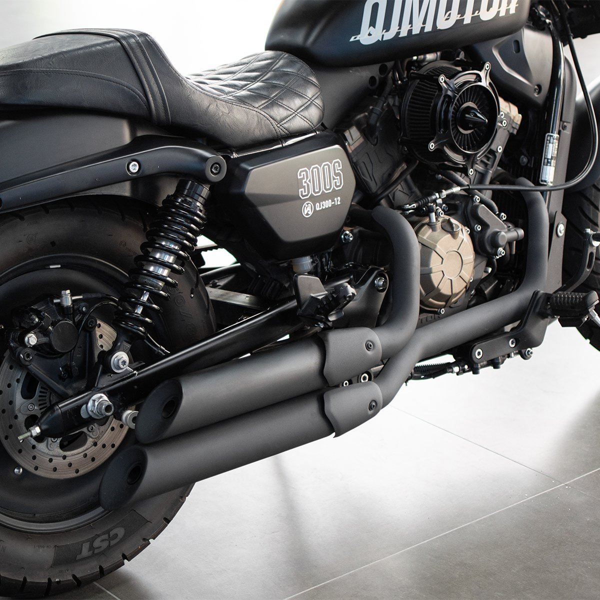 Motorcycle Stainless Steel Exhaust Full Systems Muffler Pipe Complete Slip On Muffler Baffle System For QJMOTOR SRV250