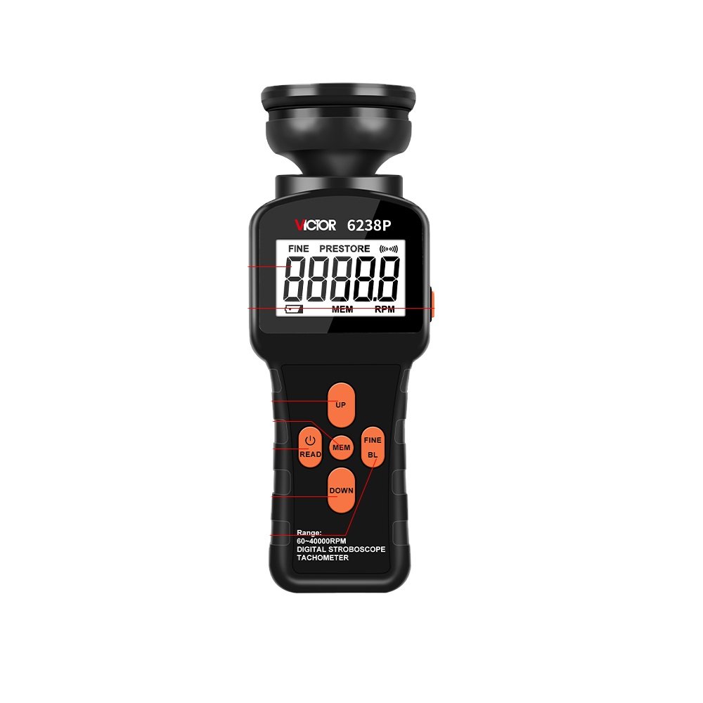6238P Range 60-39999 RPM Digital Stroboscope Tachometer Non Contact Used In Motorcycle Car Meter