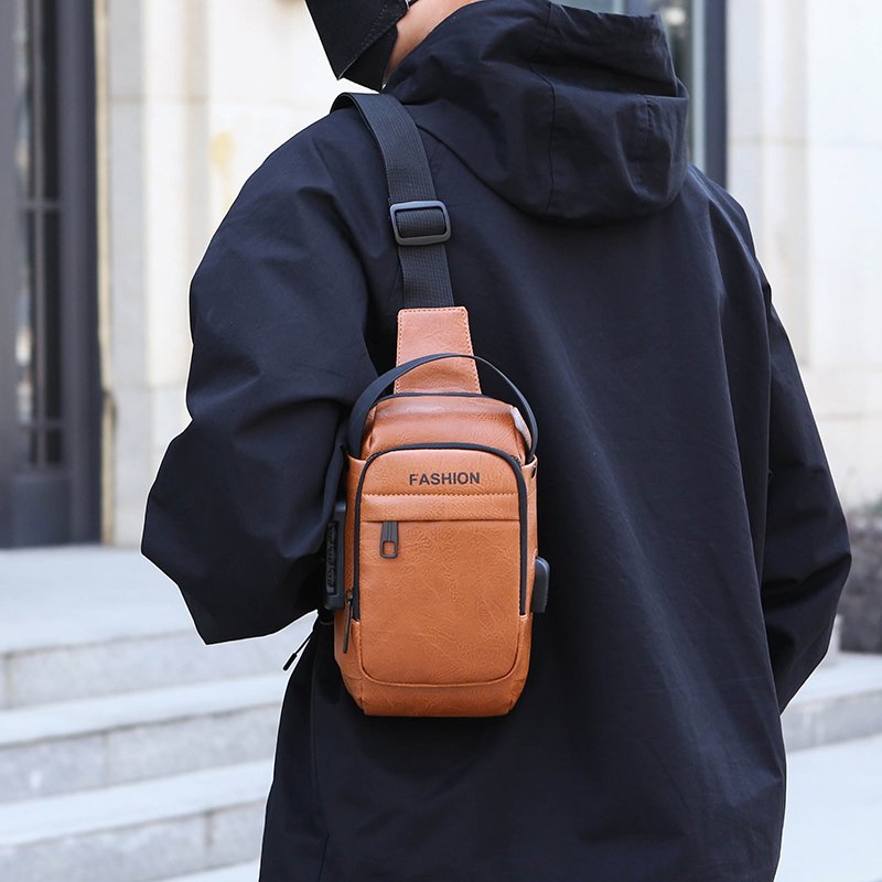 2024 new polyurethane waterproof chest bag password lock anti-theft men's riding bag outdoor crossbody bag Fanny pack