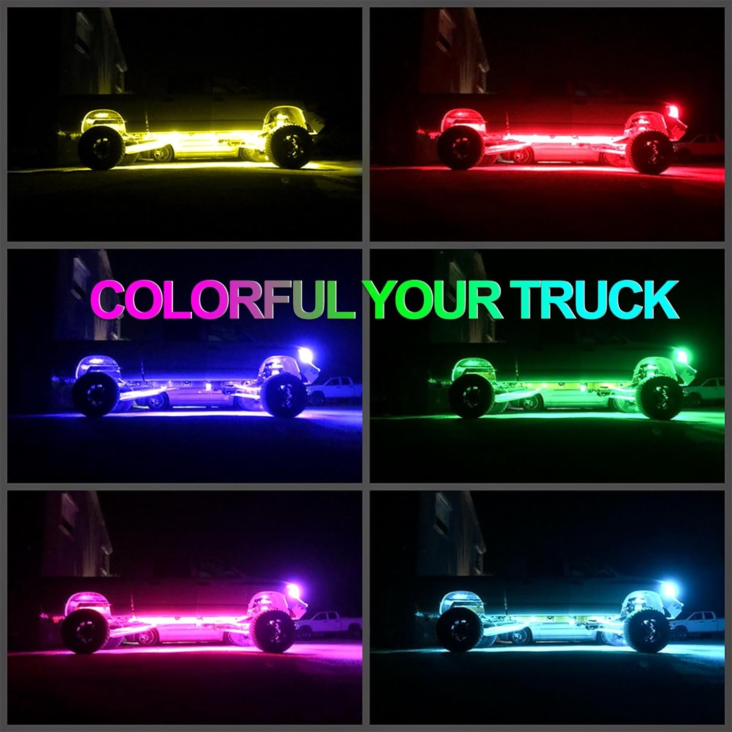 Hot 8/12 pod underglow kit with BT App Control Flashing Music Mode Wheel Well Light RGB LED Rock Lights for Truck ATV UTV