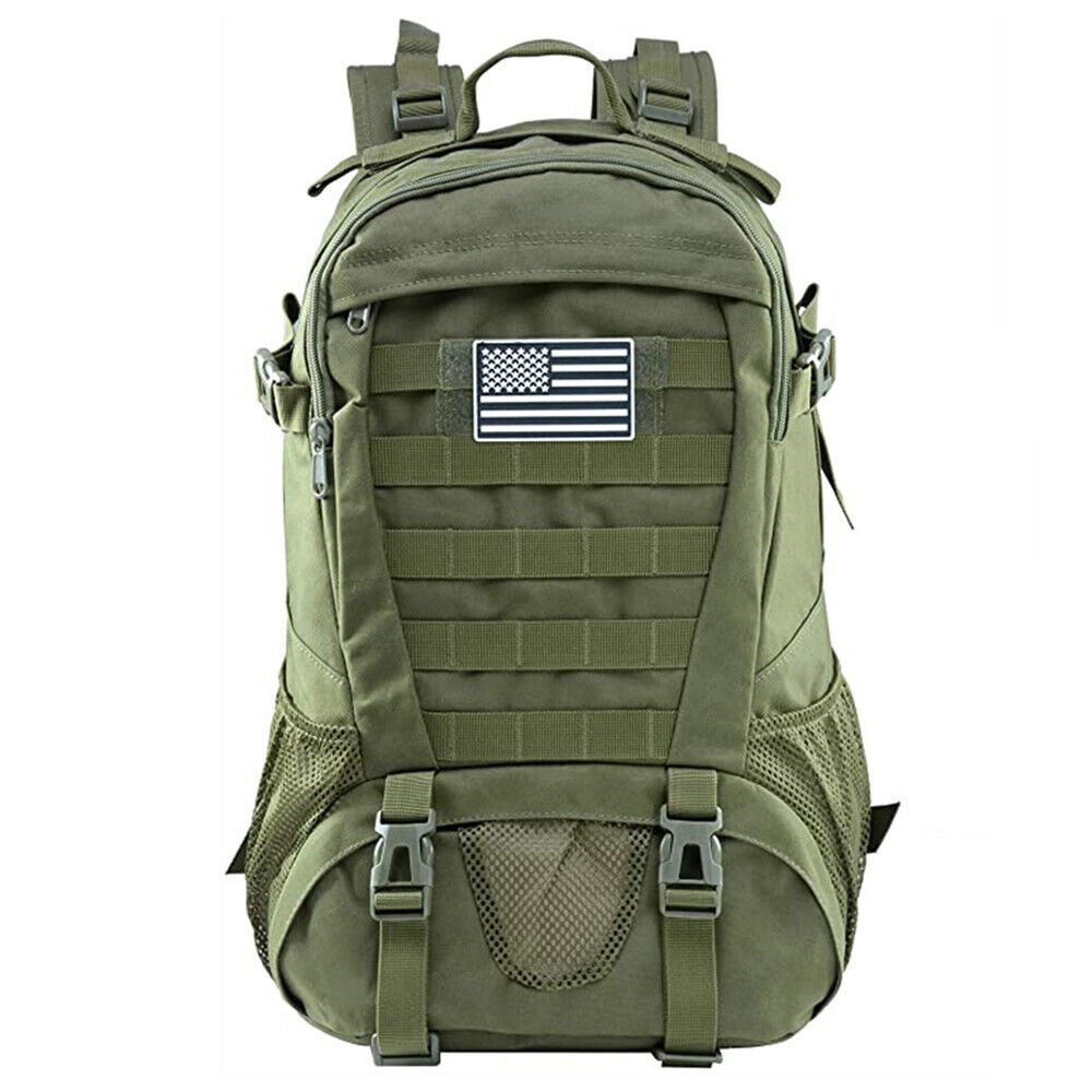 AYPPRO 45L Camouflage Tactical Backpack Unisex Fashionable Oxford Molle Hiking Outdoor Camping Nylon Lining Zipper Day Use