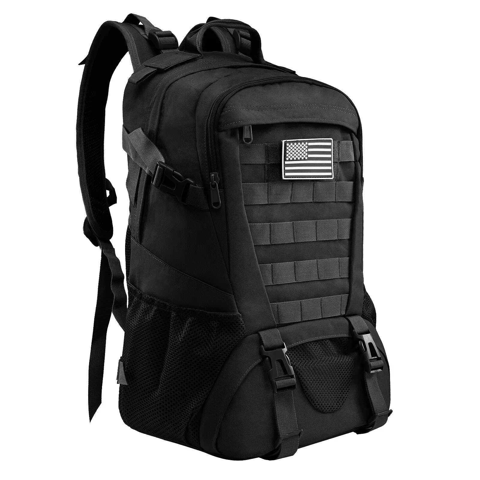AYPPRO 45L Camouflage Tactical Backpack Unisex Fashionable Oxford Molle Hiking Outdoor Camping Nylon Lining Zipper Day Use