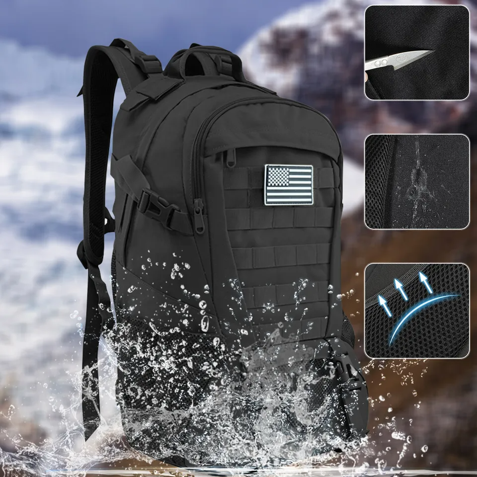 AYPPRO 45L Camouflage Tactical Backpack Unisex Fashionable Oxford Molle Hiking Outdoor Camping Nylon Lining Zipper Day Use