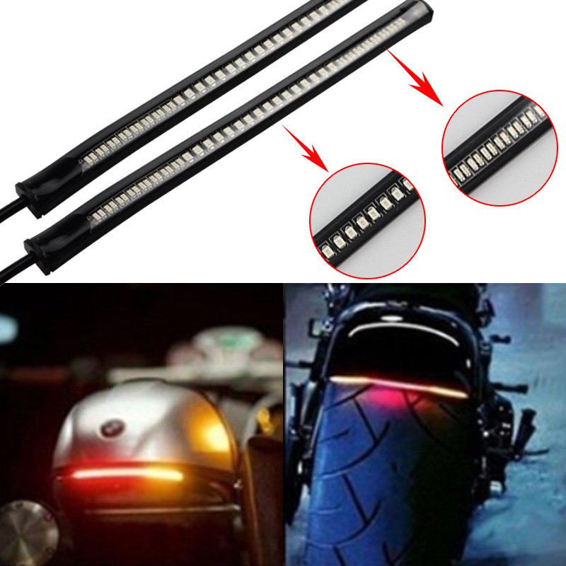 JINXIN Universal 48SMD Motorcycle Light Bar LED Brake Turn Signal Lamp Licence Tail Lights
