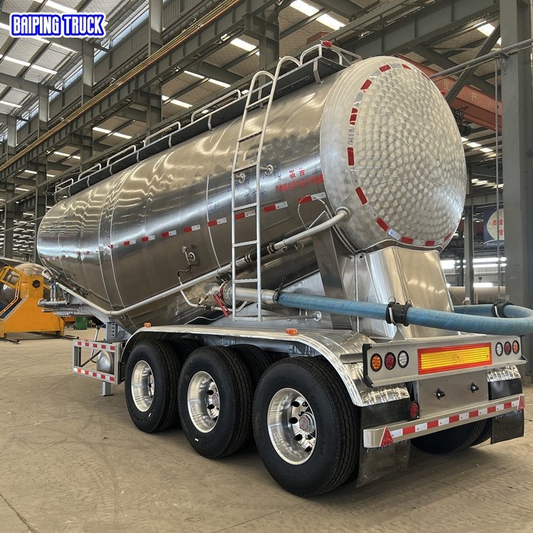 BAIPING Dry Bulk Cement Silo Tank/ Powder Material Tanker Bulk Cement Tank Semi Trailers