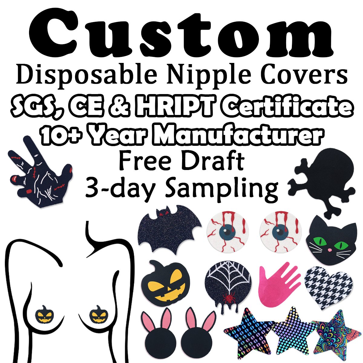 Pink Decorative Thin Nipple Cover Cute Sexy Breast Covers Disposable Nipple Sticker Cover Custom Pasties Factory