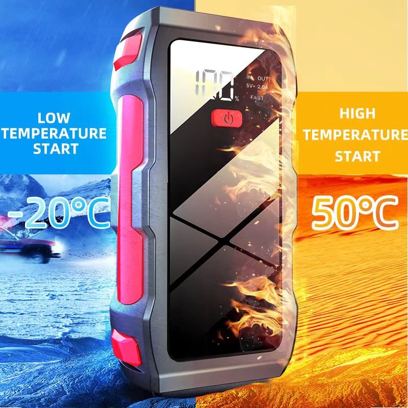 Portable Mini 12V Lithium Battery Jump Starter Power Bank with Air Compressor Booster Charger for Cars Trucks 1000A Peak Current