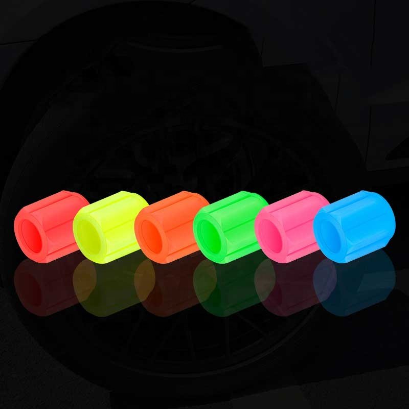 Universal Luminous Tire Valve Cap Car Wheel Hub Glowing Fluorescent Car Tire Valve Cap Car Valve Caps Motorcycle Bike