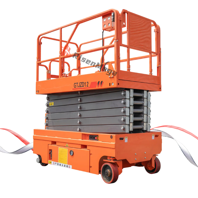 Electric Hydraulic Mobile Scissor Lift Platform 4M Min. Lifting Height Gear/Bearing/Gearbox Core Components Cargo Aerial Work