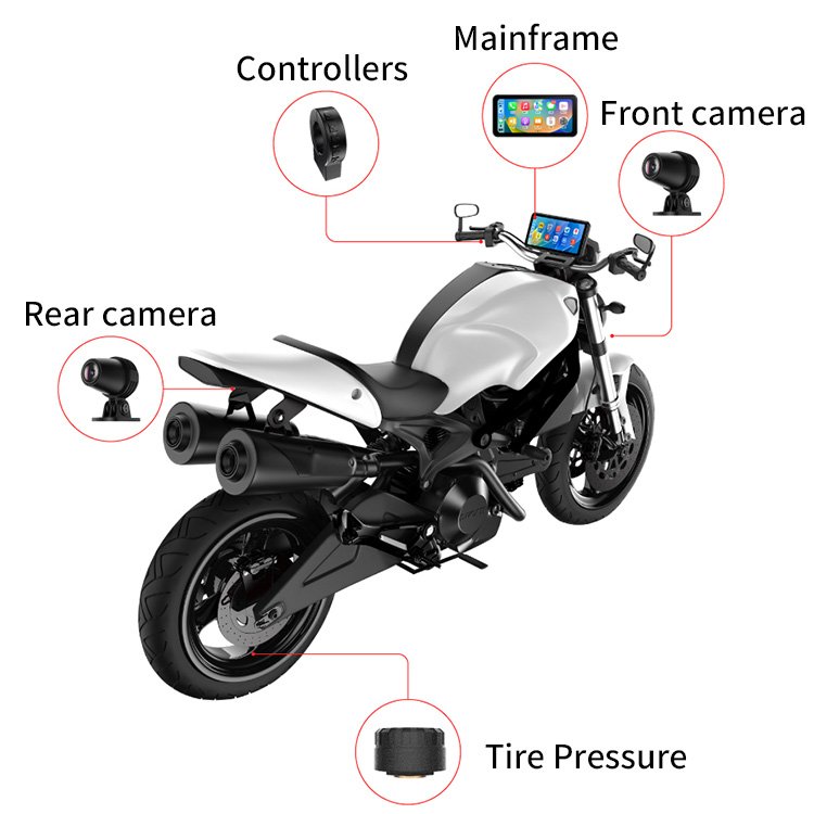 IPX8 Waterproof 6.25 inch Universal Motorcycle Navigation Gps with Carplay 2K HD Screen Wireless Android Auto for apple carplay