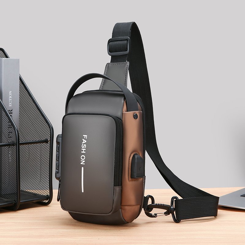 Stylish men's chest bag Waterproof outdoor motorcycle bag high-quality durable anti-theft Fanny pack sports mobile phone bag