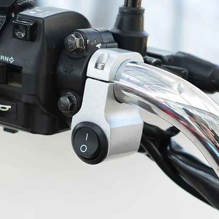 7/8in Motorcycle Handlebar Headlight ON/OFF Switch Scooter ATV 12V 2-Wire Black Light Waterproof Switches