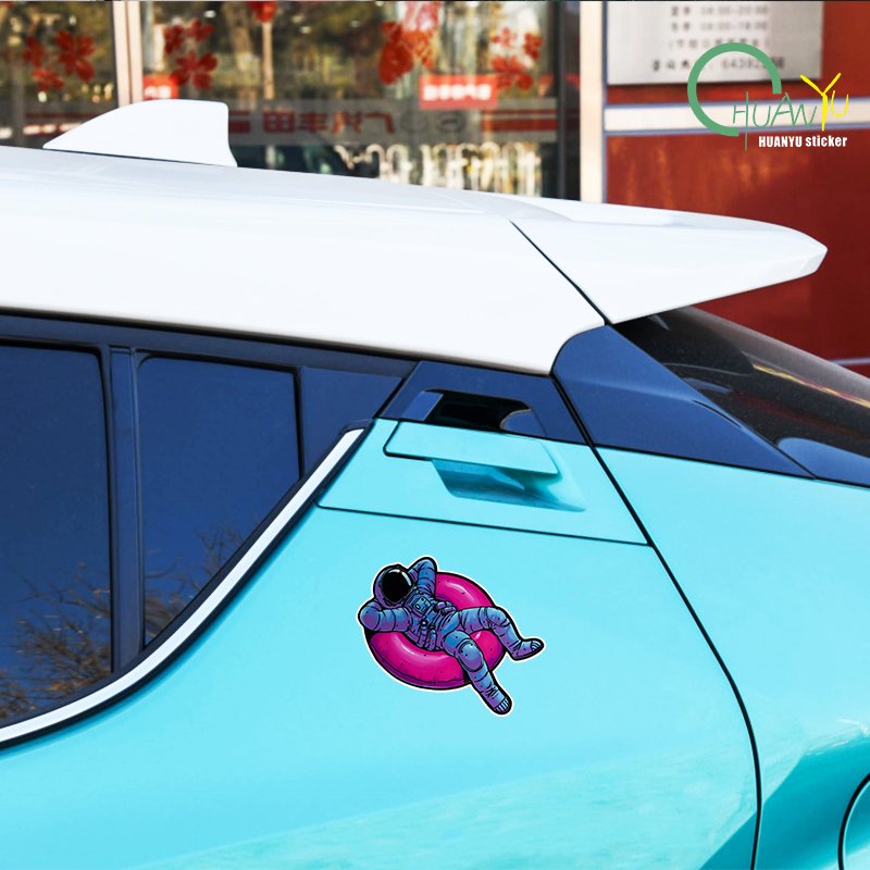 Cartoon Anime Starry Sky Astronauts and Sharks Car Window Stickers Body Stickers Used to Cover Scratches