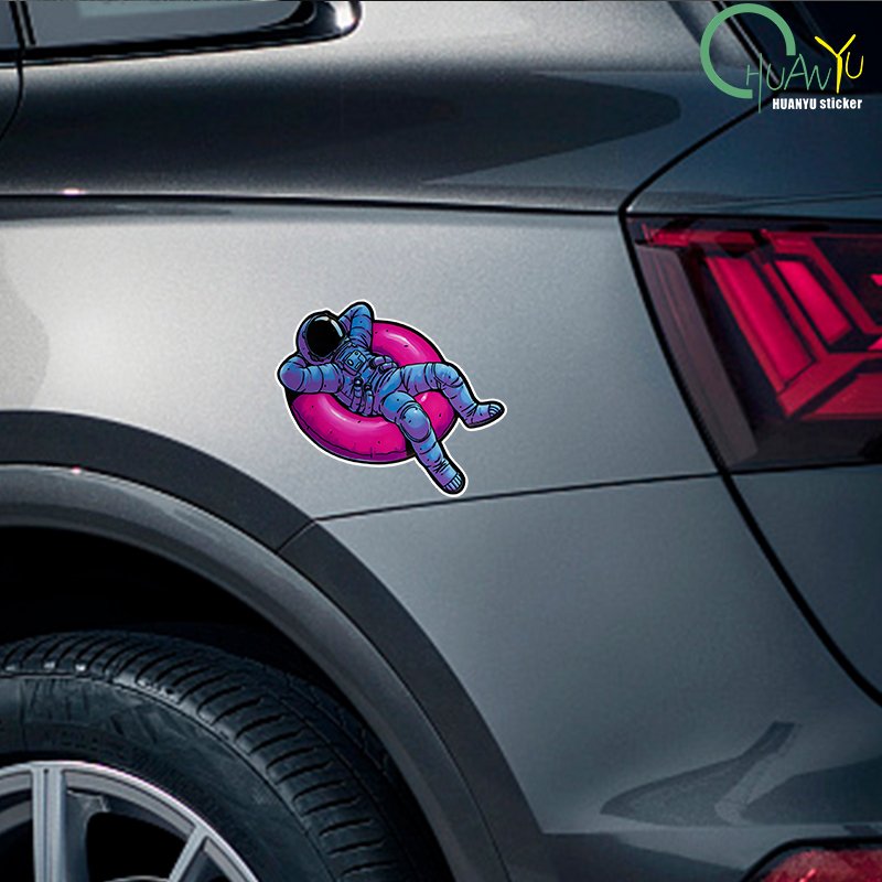 Cartoon Anime Starry Sky Astronauts and Sharks Car Window Stickers Body Stickers Used to Cover Scratches