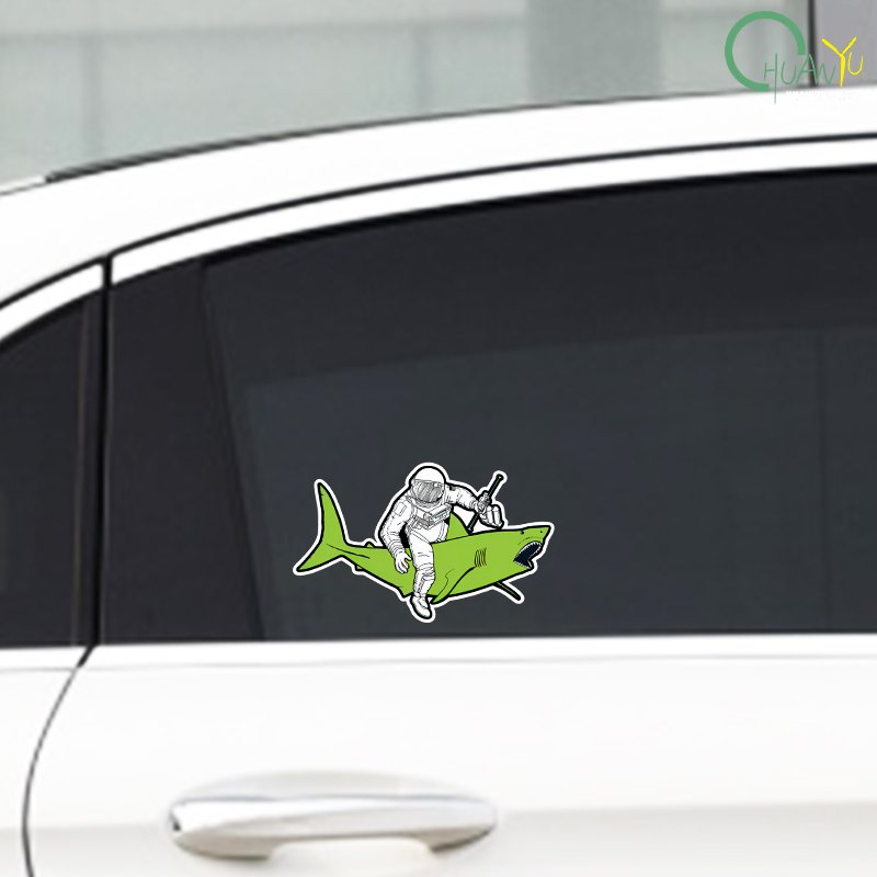 Cartoon Anime Starry Sky Astronauts and Sharks Car Window Stickers Body Stickers Used to Cover Scratches