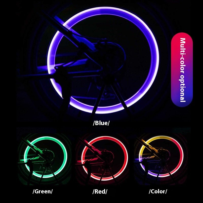 Tire Valves Cap Light For Car Motorcycle Bicycle Wheel Tyre Led Colorful Lamp Cycling Hub Glowing Bulb Accessories