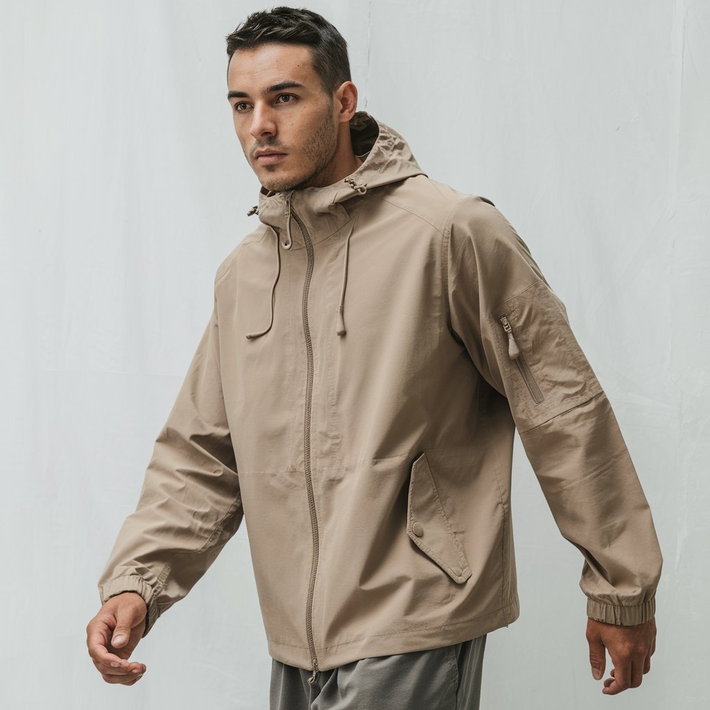 Customized logo OEM Men's Hiking Breathable Waterproof Lightweight Windbreaker With Hooded