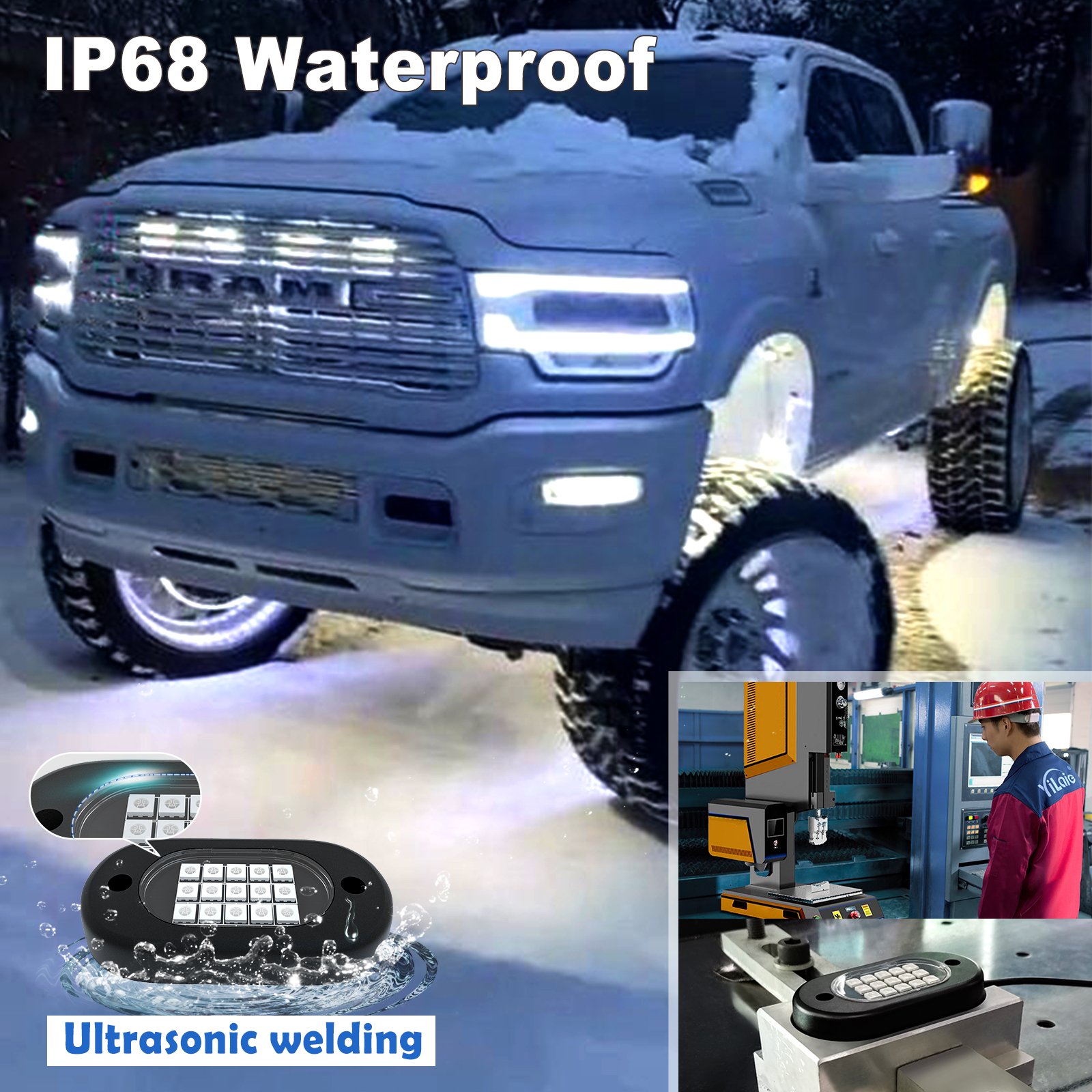Wholesale Truck ATV UTV SUV ATV Motorcycle Boat 4 6 8 10 12 Pods Multifunction Neon underglow Kit Waterproof Rgb Car Rock Lights