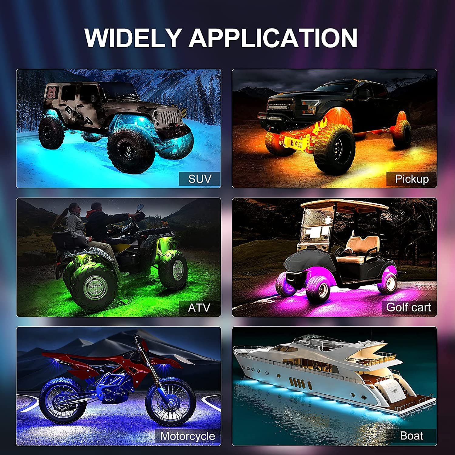 Wholesale Truck ATV UTV SUV ATV Motorcycle Boat 4 6 8 10 12 Pods Multifunction Neon underglow Kit Waterproof Rgb Car Rock Lights