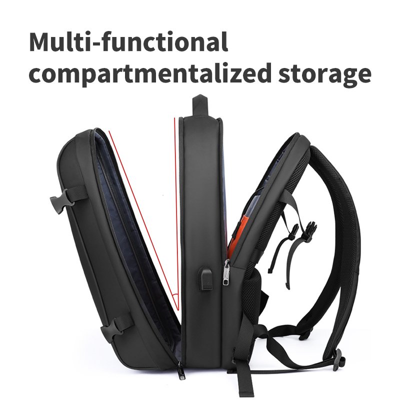 Unisex New Business Backpack Computer Bag Anti-theft Men's Trendy Large-Capacity Travel Backpack Zipper Polyester