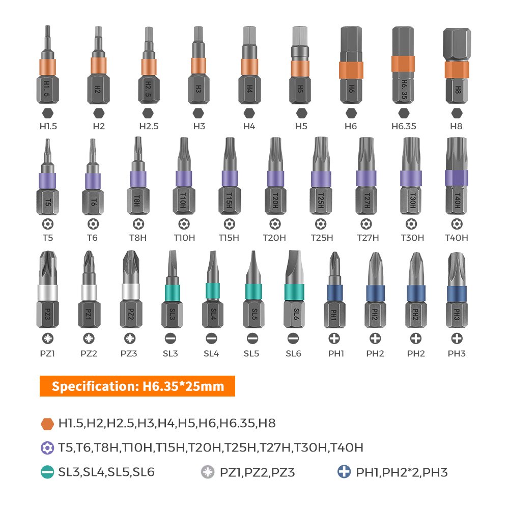 UFTOOLS 42 1pcs Chrome Magnetic Screwdriver Bit Set DIY Home Repair Tool Kit Cars Trucks Appliances Steel OEM Customizable Box