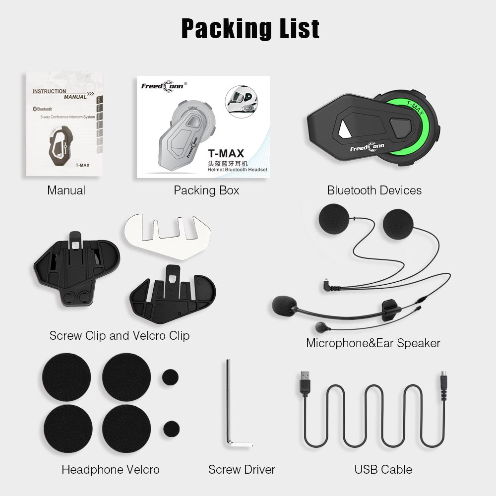 Fancy Bluetooth Helmet Intercom for Motorcycle Riding Waterproof Wireless Headset with FM Used Condition