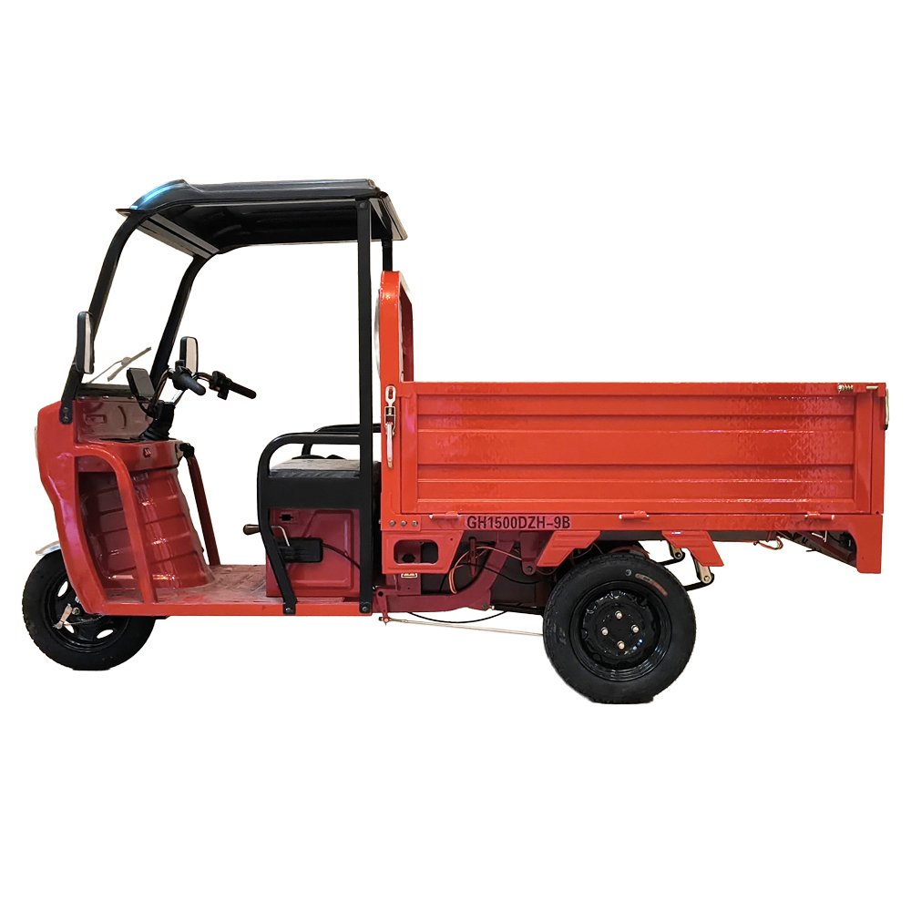 Gonghua High Quality 1200W Stainless Steel Open Body Electric Cargo Tricycles 3 Wheel Motorcycles Used For Cargo Transport