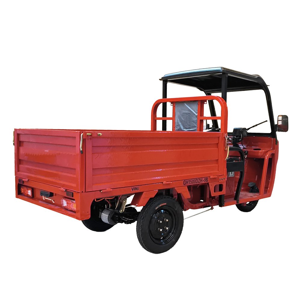 Gonghua High Quality 1200W Stainless Steel Open Body Electric Cargo Tricycles 3 Wheel Motorcycles Used For Cargo Transport