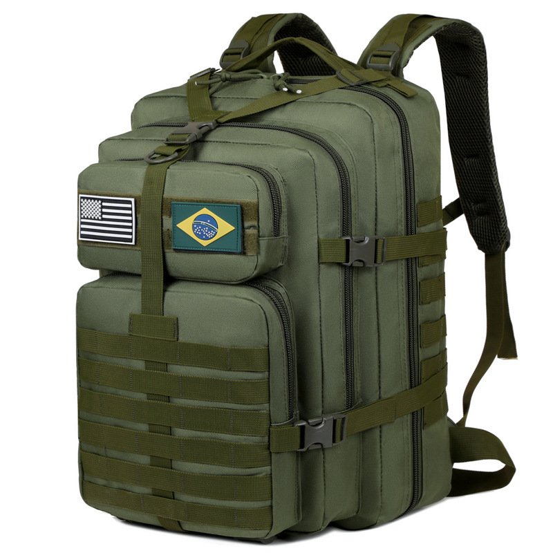 Customizable 35L 45L Molle Outdoor Sports Backpack Unisex Tactical Hiking Camping Motorcycle Gear Zipper Anti-Theft 3 Day Large
