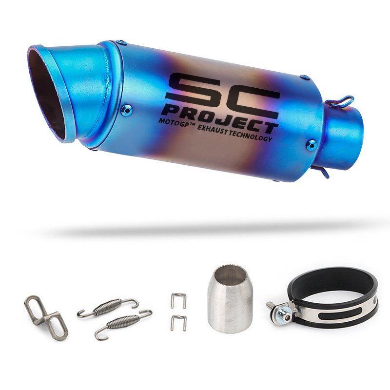 Motocross racing silencer Color stainless steel 51 mm motorcycle exhaust silencer tube exhaust motorcycle pipe