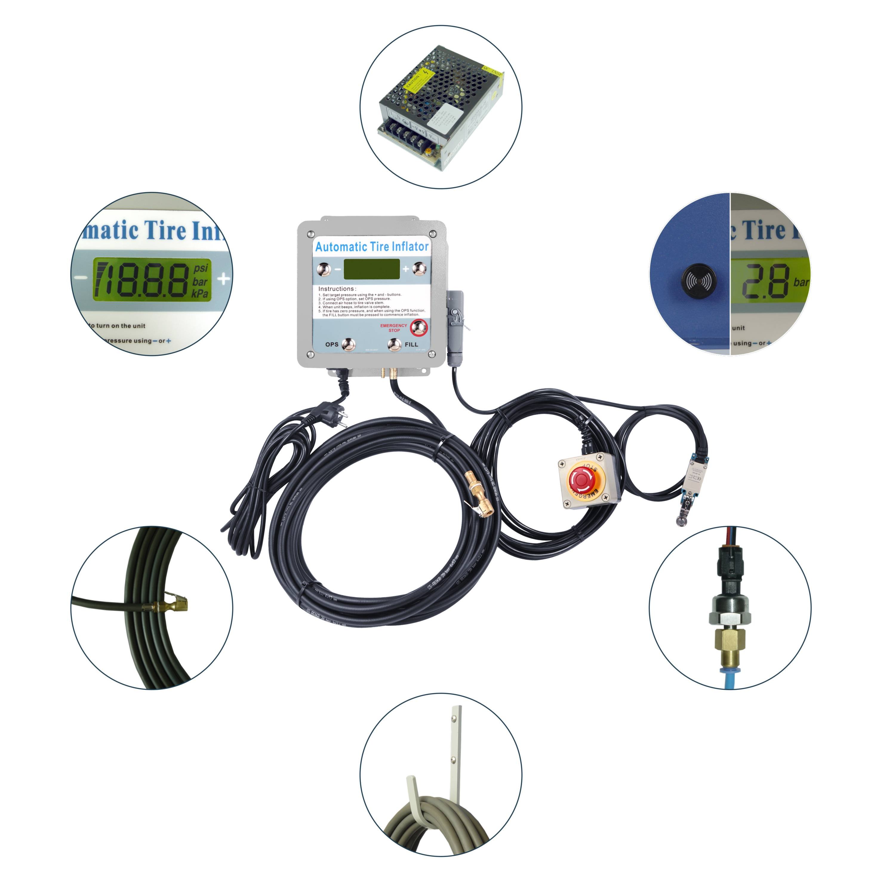G5 Inflation Cage Equipment Advertising Inflatable Truck Tires Safety Switch Car Tyres Air Filling Machines Tire Inflator