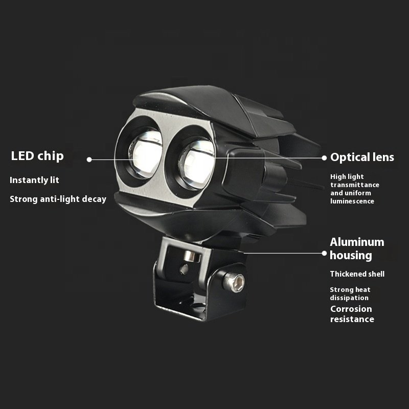 High-Power Two-Color LED Motorcycle Fog Lights High Quality Waterbird Binocular Driving Headlights Yellow Light IP67 Waterproof