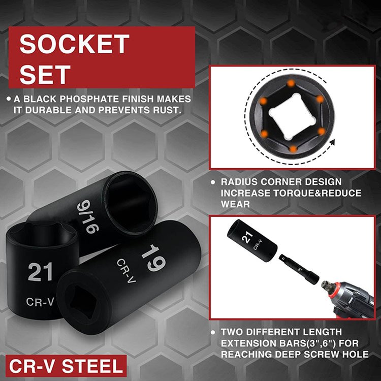 Auto Spanner Tool Wrench Socket Combination Impact Combo Hardware Car Ratchet Box Kit Bit Set Customized Oem CRV 1 Years 100sets
