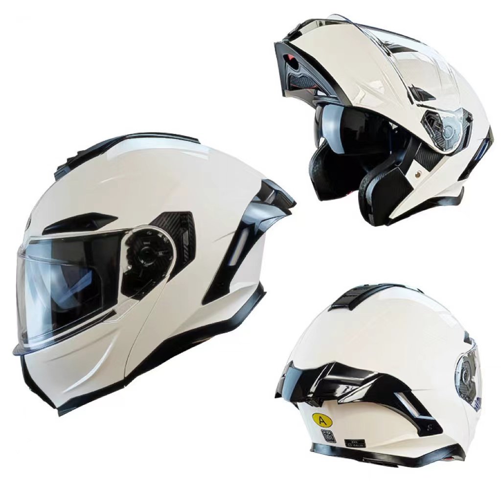 Uncover Helmet Motorcycle Dual Lens Motorcycle Flip Up Helmet Personalized Big Tail Safety All Seasons Universal Helmet