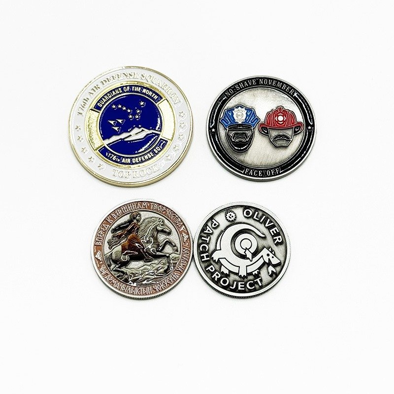 Custom Logo Commemorative Collections Metal Plaque Challenge Souvenir Pins UV Printing Personalized Design