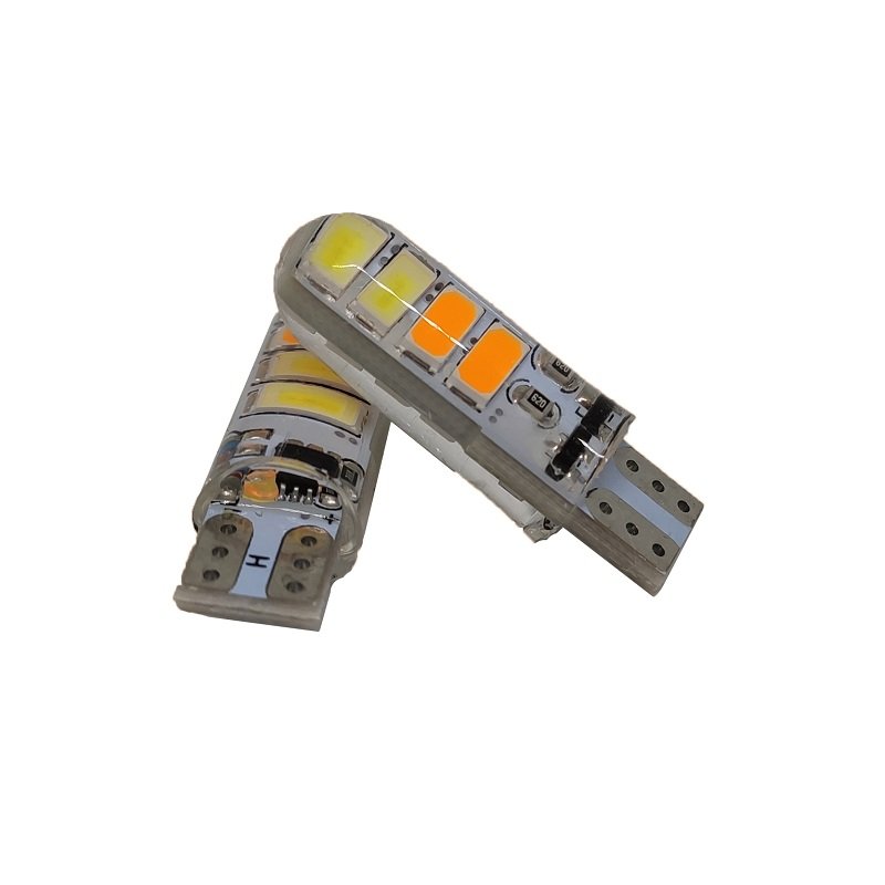 Hot Sale T10 LED Car Light Bulbs 5630 8SMD Two Color Strobe Flash Silicone 12V New Volta Signal Lamp for Kia Used Condition