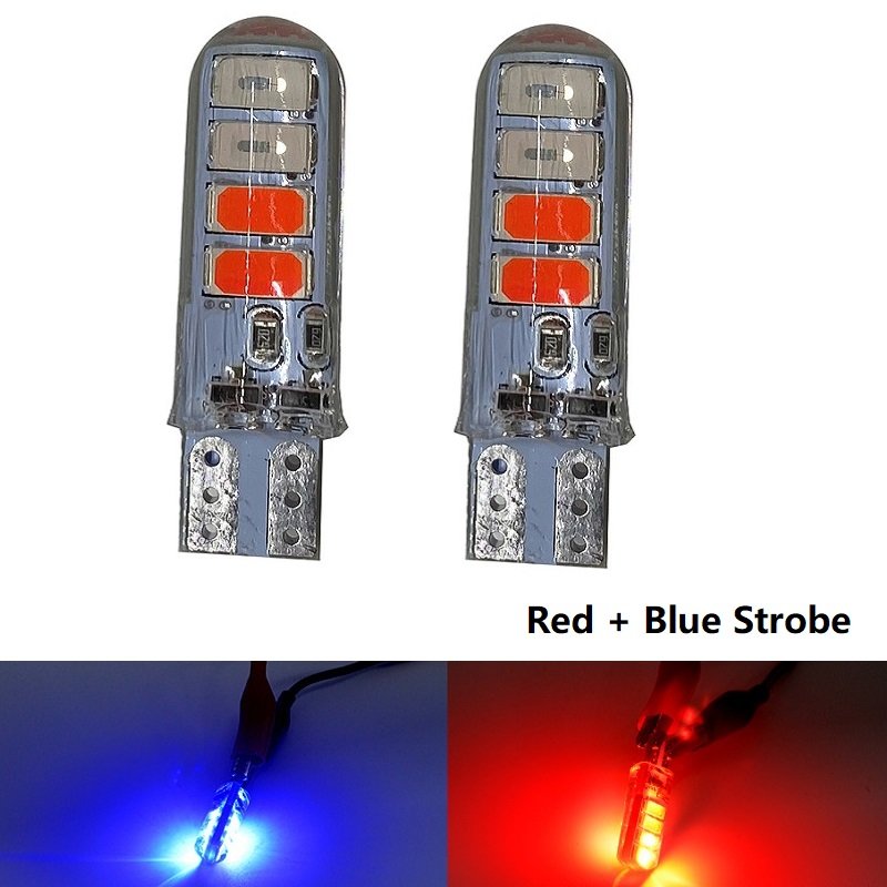 Hot Sale T10 LED Car Light Bulbs 5630 8SMD Two Color Strobe Flash Silicone 12V New Volta Signal Lamp for Kia Used Condition