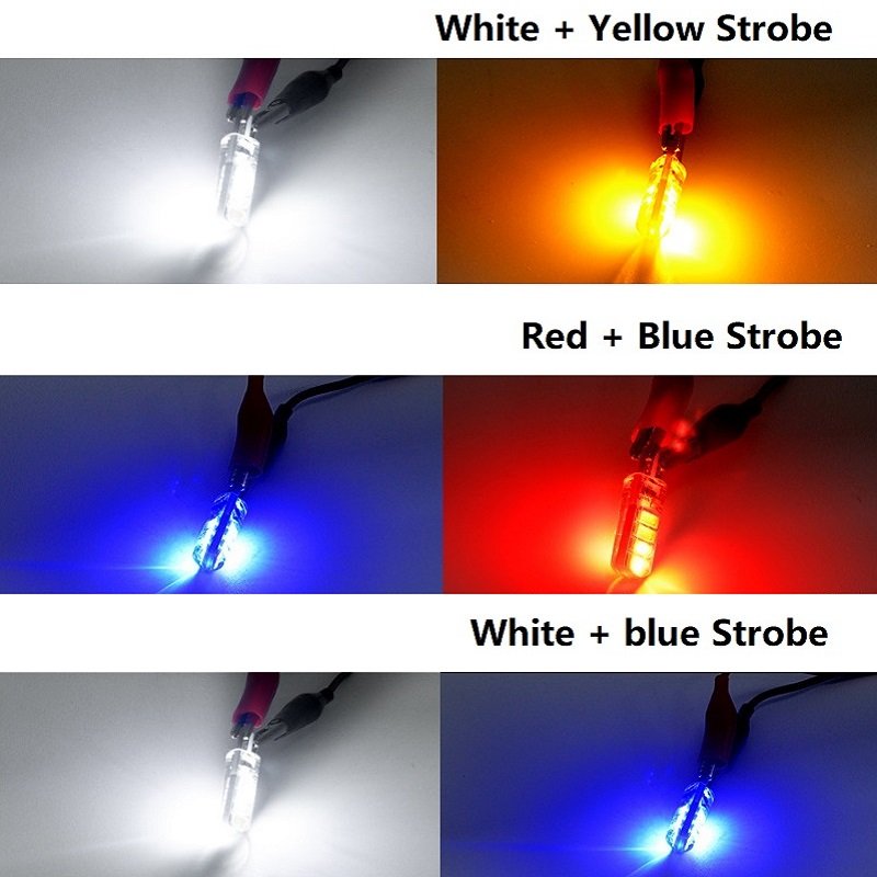 Hot Sale T10 LED Car Light Bulbs 5630 8SMD Two Color Strobe Flash Silicone 12V New Volta Signal Lamp for Kia Used Condition