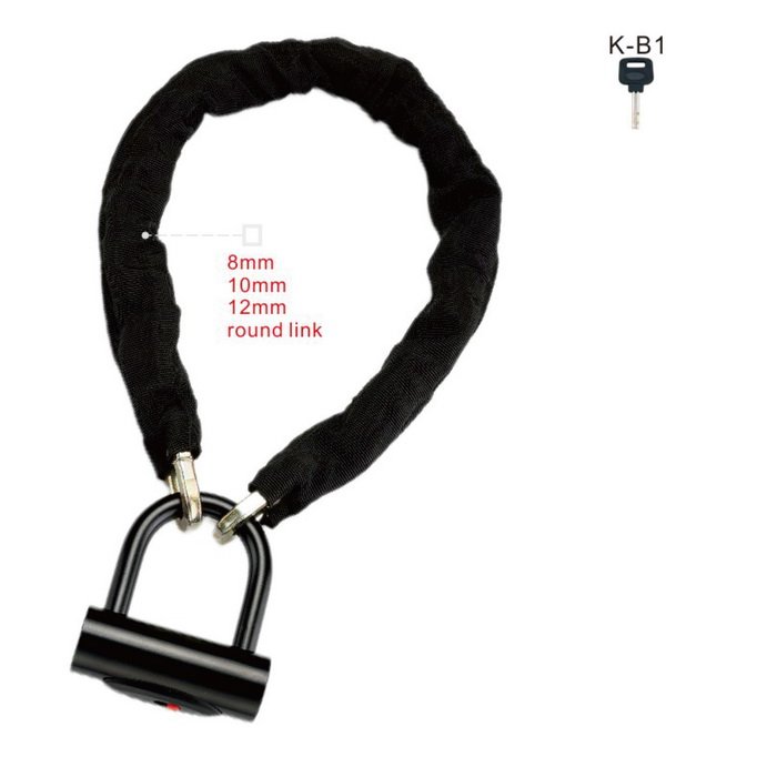 Durable Manganese Steel Lock Body Chain Lock Waterproof Anti-Theft Chain Lock For Bicycle